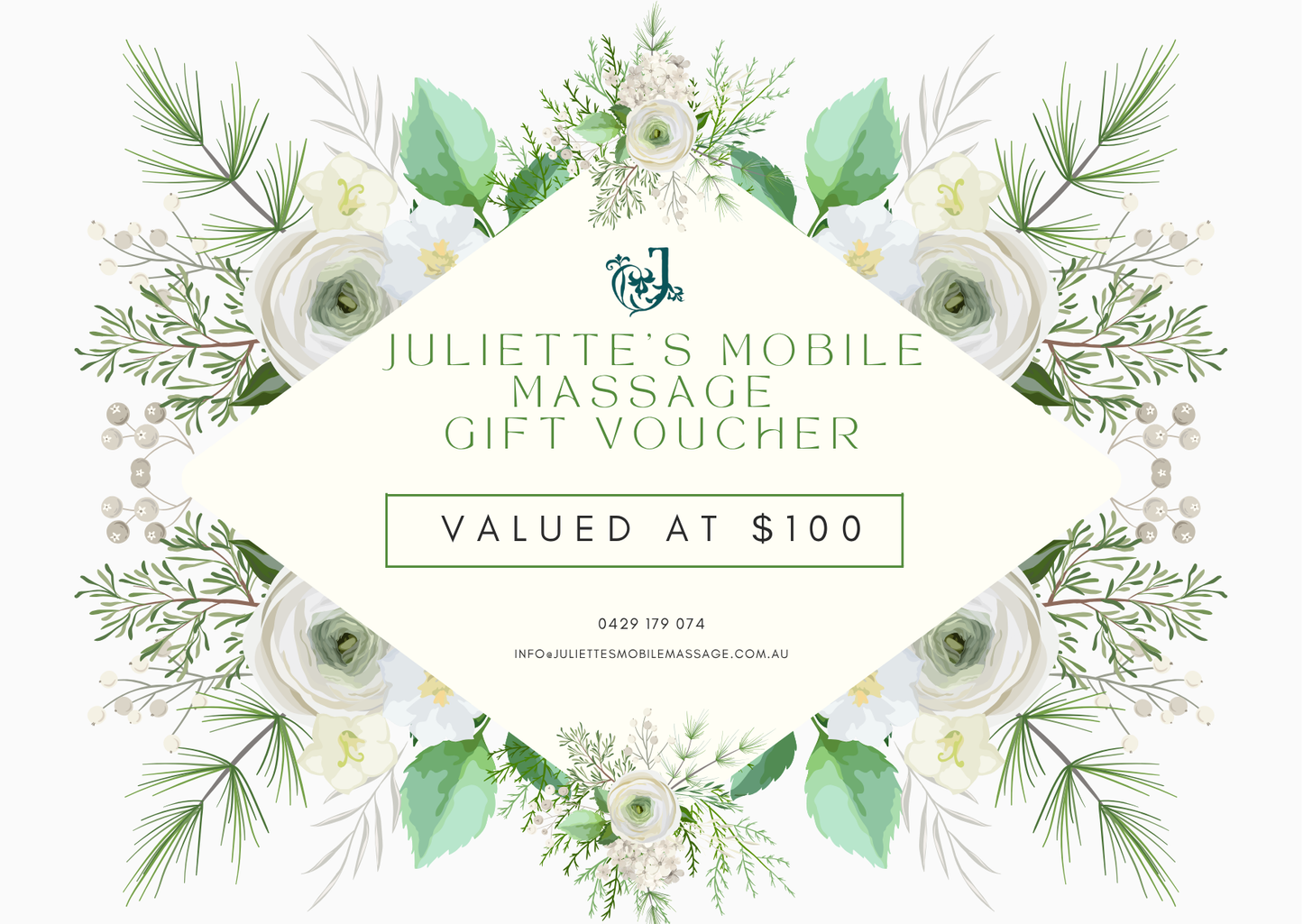Juliette's Mobile Massage Gift Voucher | Sunshine Coast Massage
