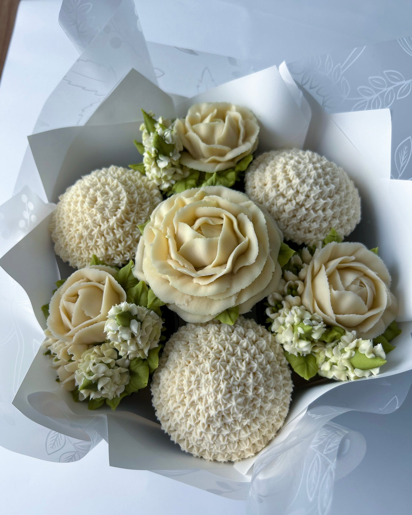 Bouquet of floral buttercream cupcakes