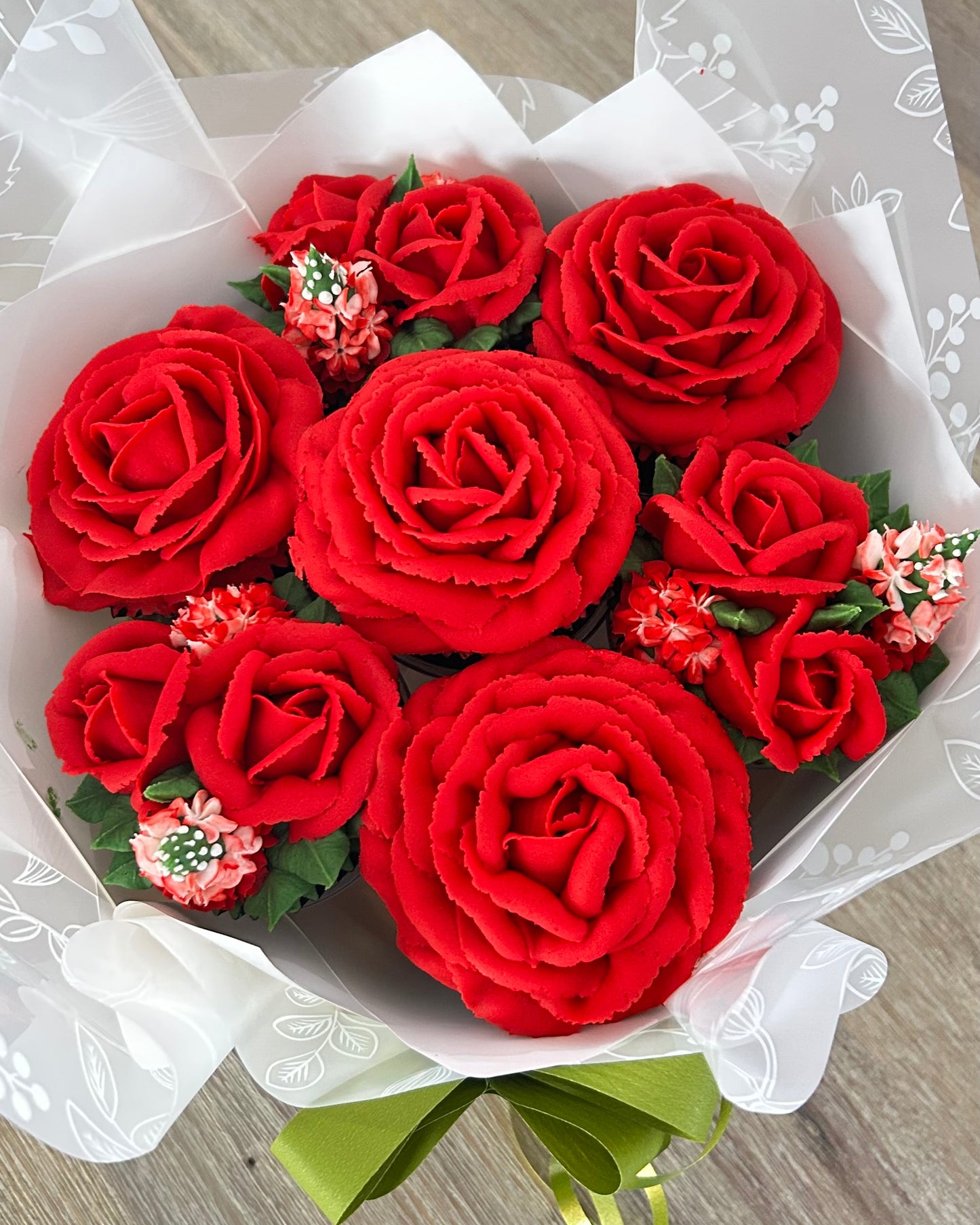Bouquet of floral buttercream cupcakes