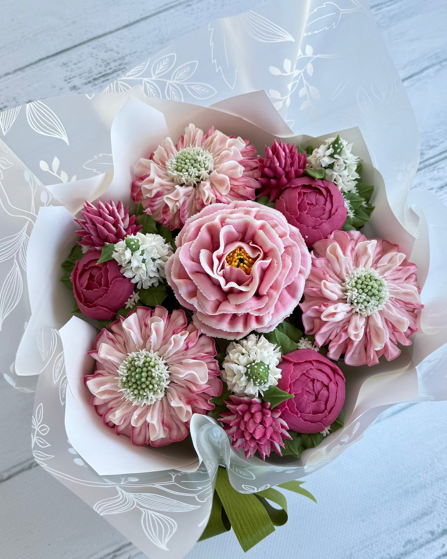 Bouquet of floral buttercream cupcakes
