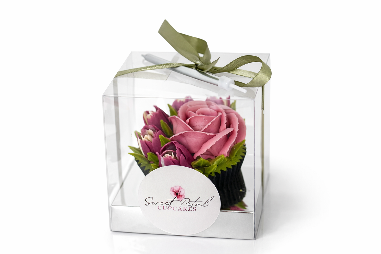 Individual floral cupcake box