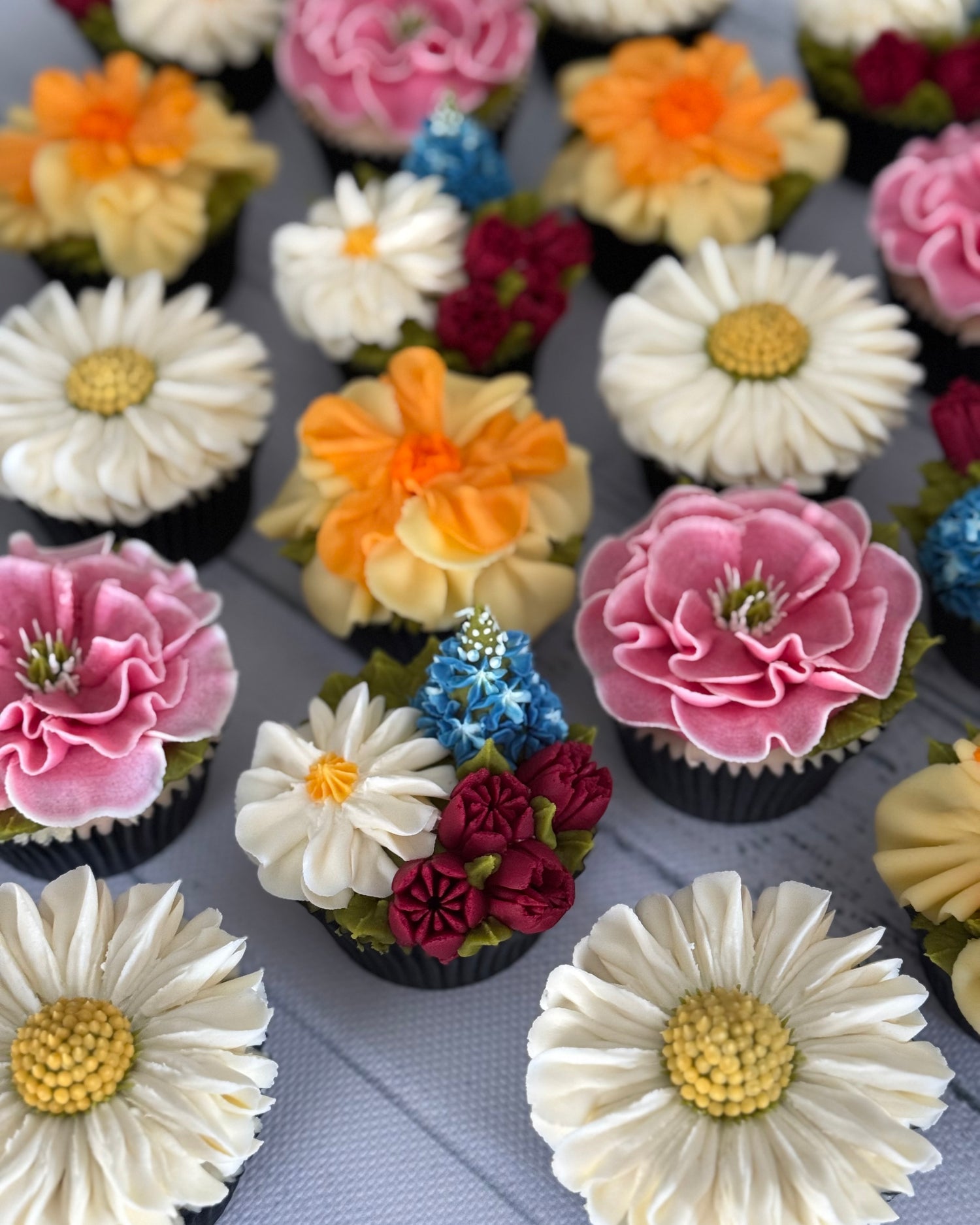 Boxed Floral Cupcakes