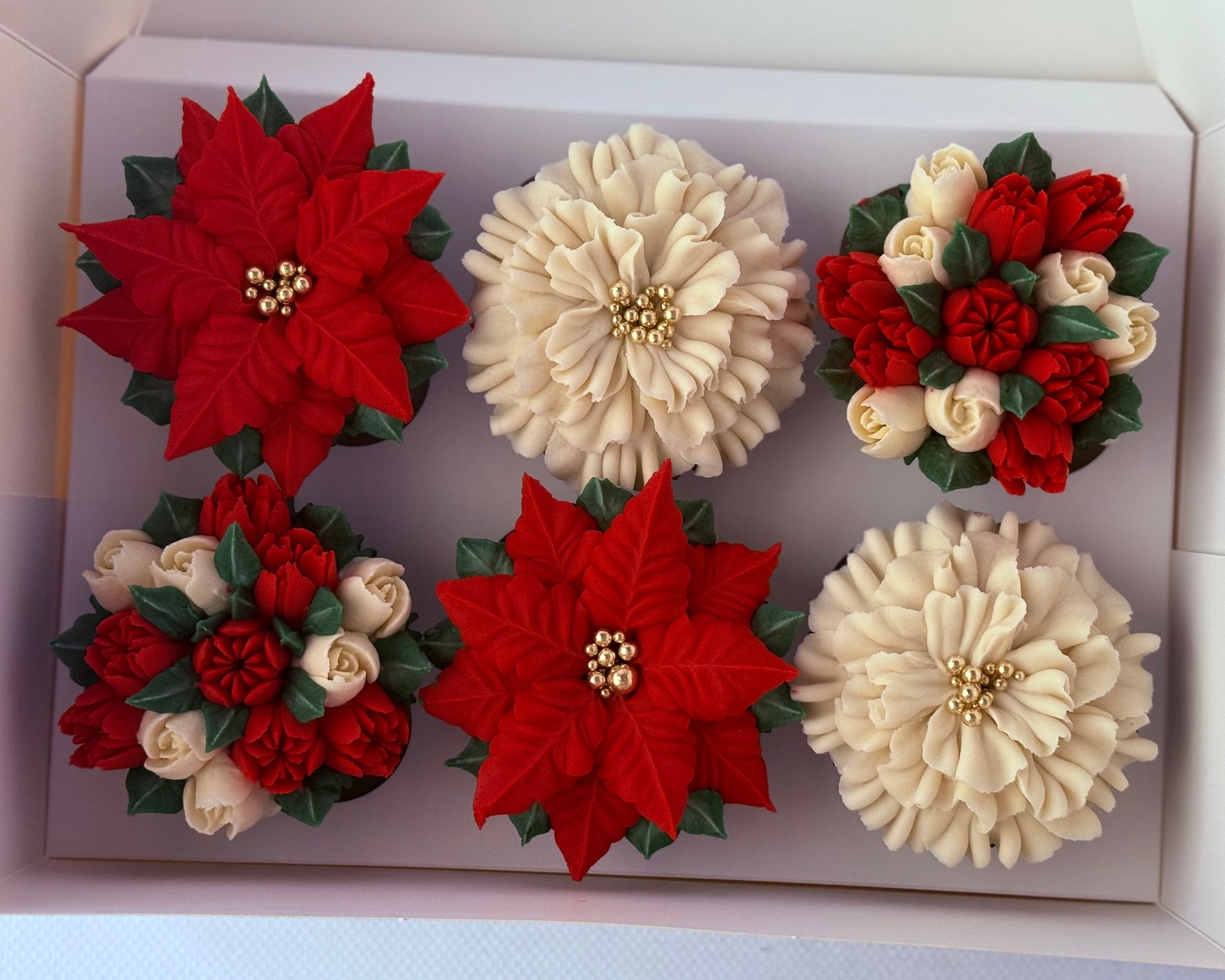 Boxed Christmas Cupcakes | Floral Cupcakes Sunshine Coast