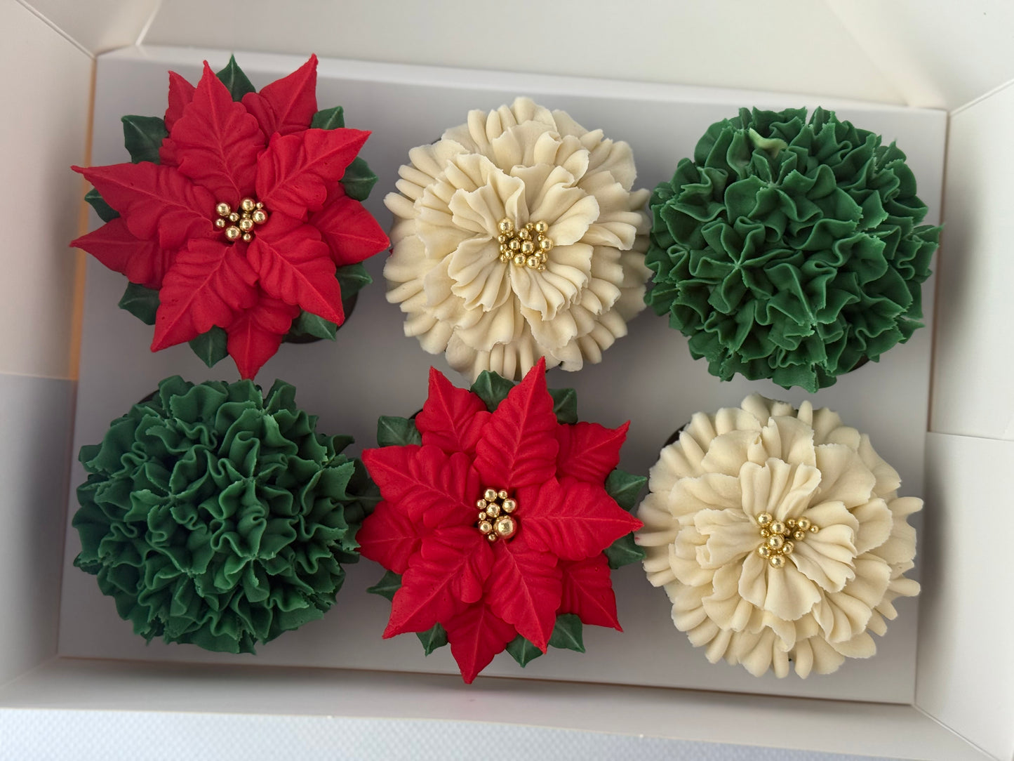 Boxed Christmas Cupcakes | Floral Cupcakes Sunshine Coast