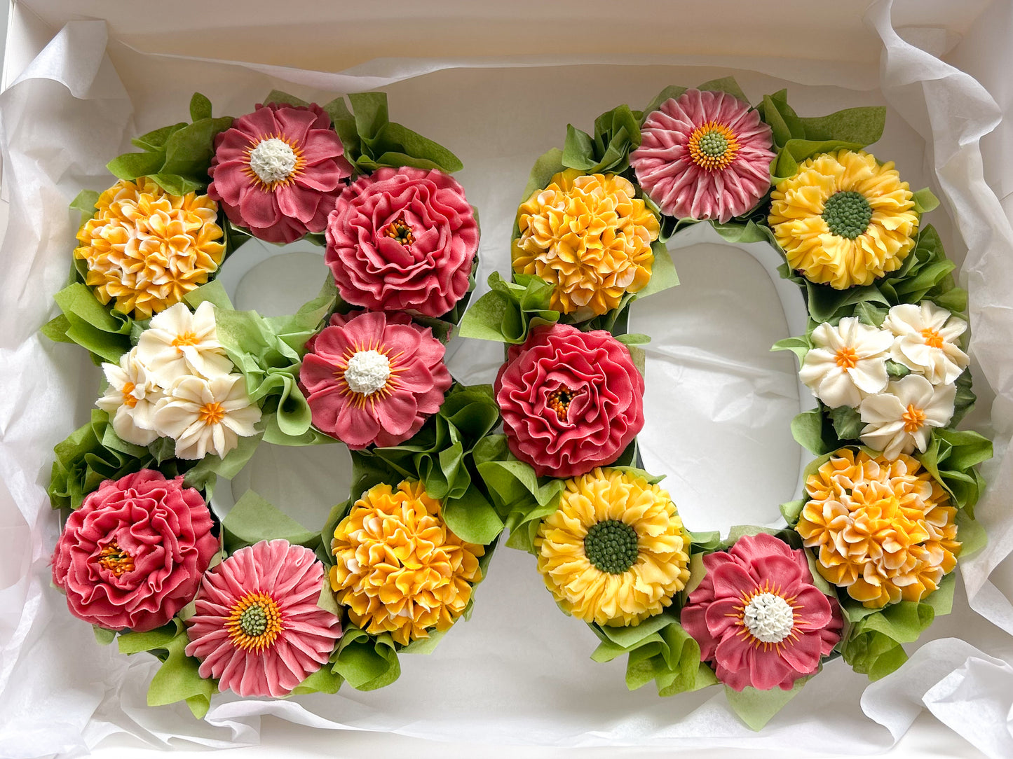 Floral cupcake number box