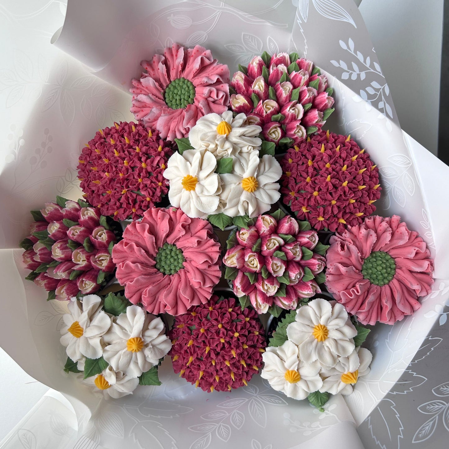 Bouquet of floral buttercream cupcakes