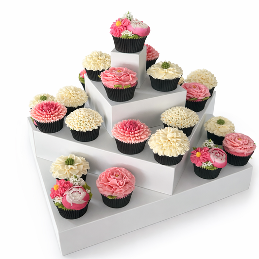 White Timber Cupcake Display