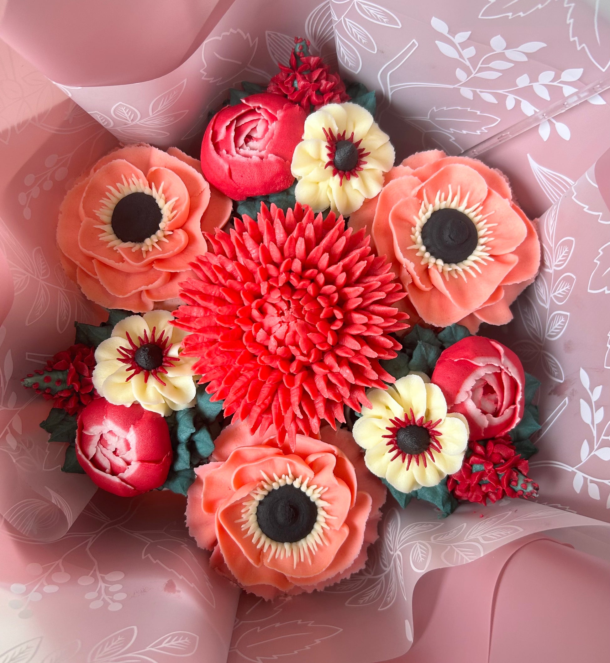 Bouquet of floral buttercream cupcakes
