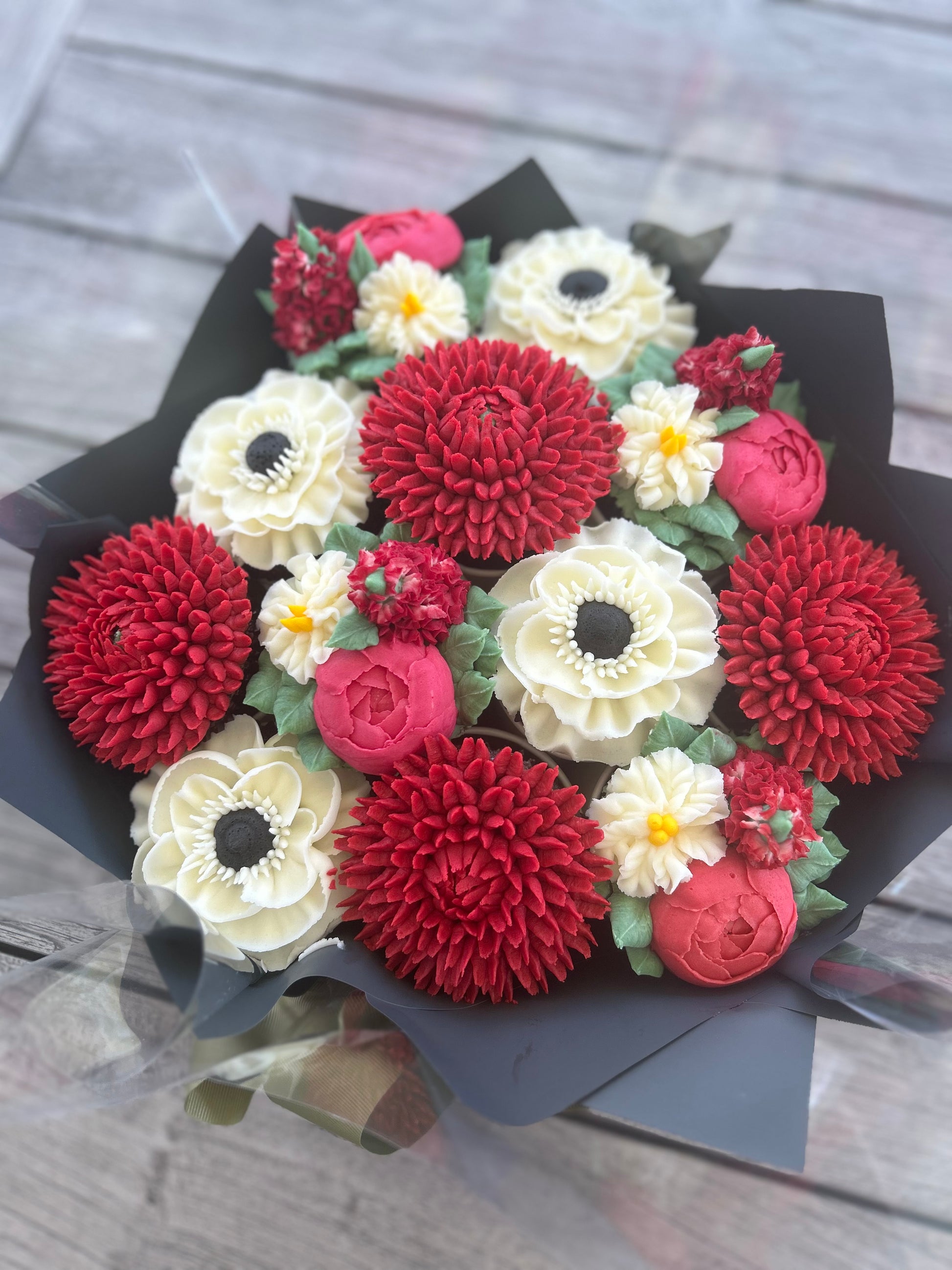 Bouquet of floral buttercream cupcakes